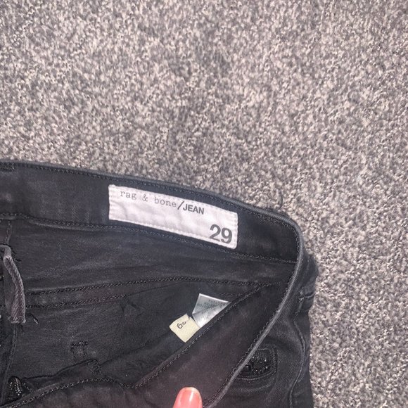 Rag and Bone skinny black jean size 29 with ankle zip - Picture 2 of 3